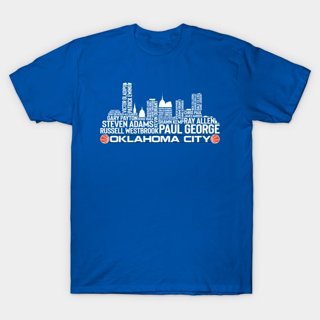 Oklahoma City Basketball Team All Time Legends, Detroit City Skyline T-Shirt by Legend Skyline